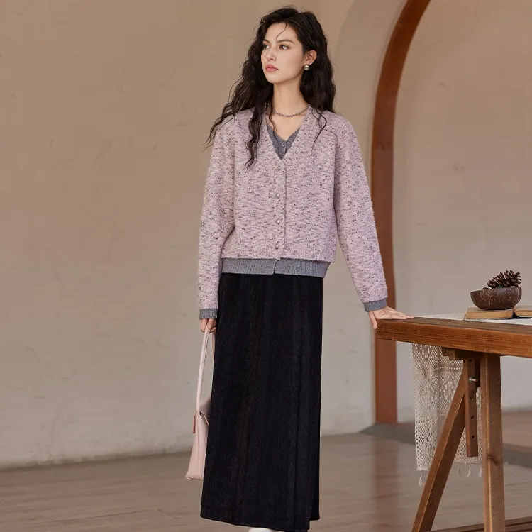 MISHOW Knitwear Women's Pink Gray-2