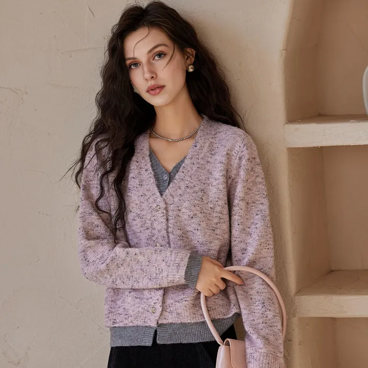 MISHOW Knitwear Women's Pink Gray-4