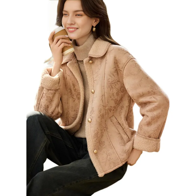 Mo Han Yi Mei Jackets Coats Women's Apricot-0