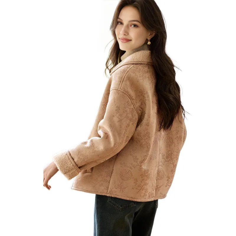 Mo Han Yi Mei Jackets Coats Women's Apricot-2