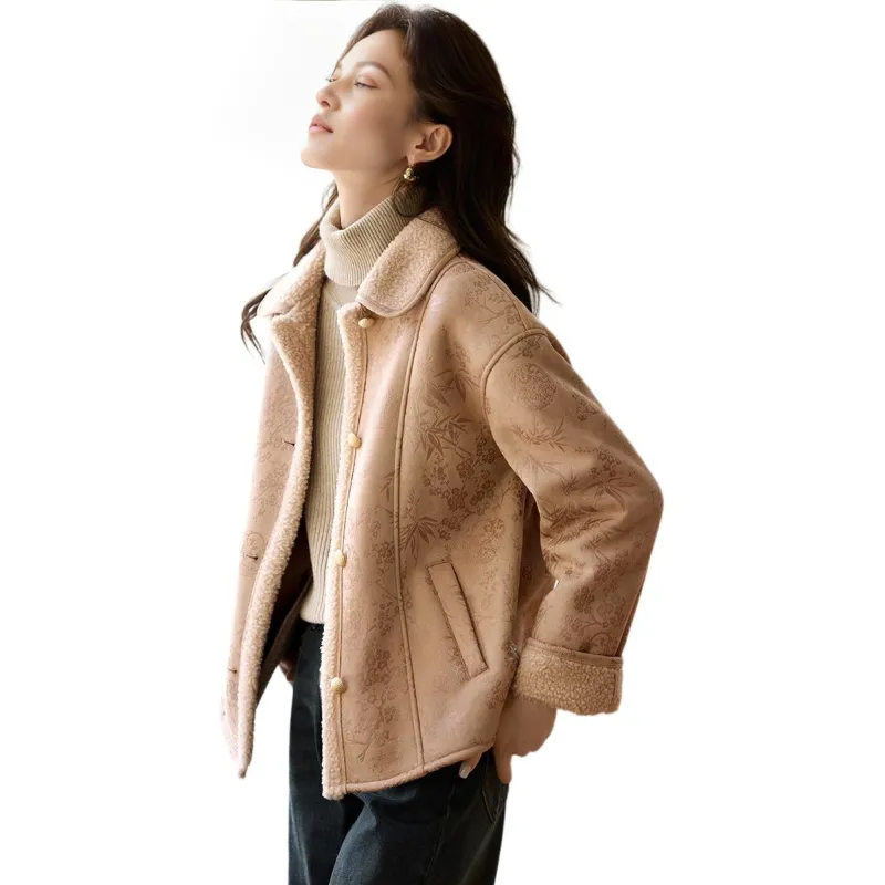 Mo Han Yi Mei Jackets Coats Women's Apricot-3