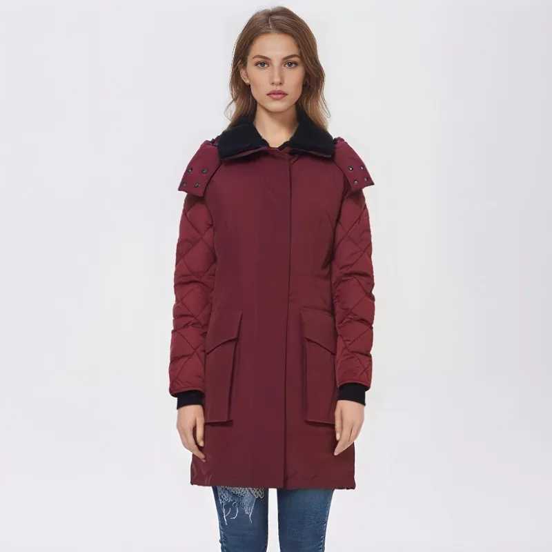Canada Goose Elwin Series Down Jacket Women's Burgundy-2