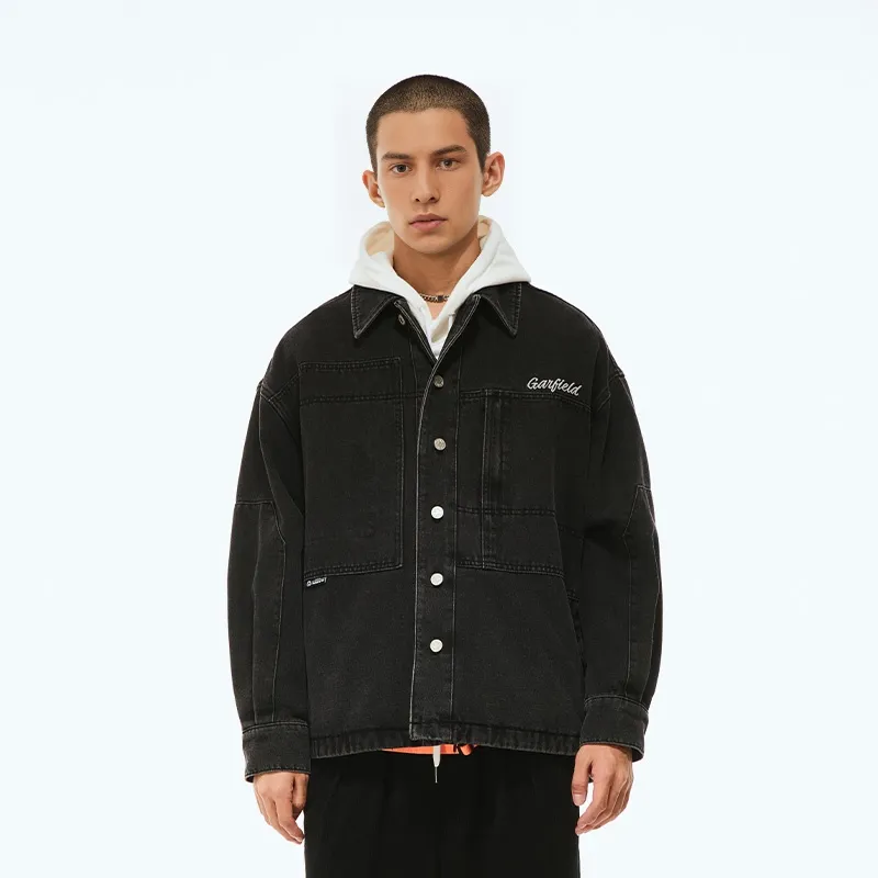 FUN Denim Jackets Unisex Black-4