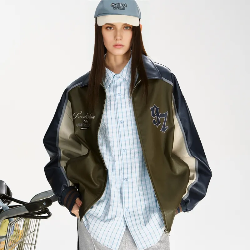 F426 Baseball Jacket Unisex Navy Blue-3