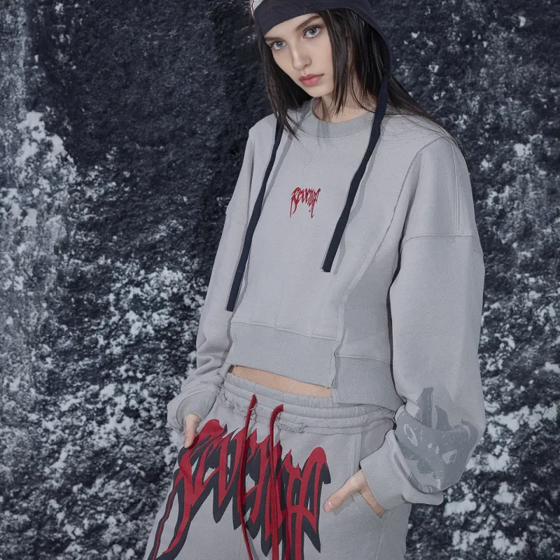 Pop Mart X Revenge Hirono Collaboration Sweatshirts Unisex Gray-2