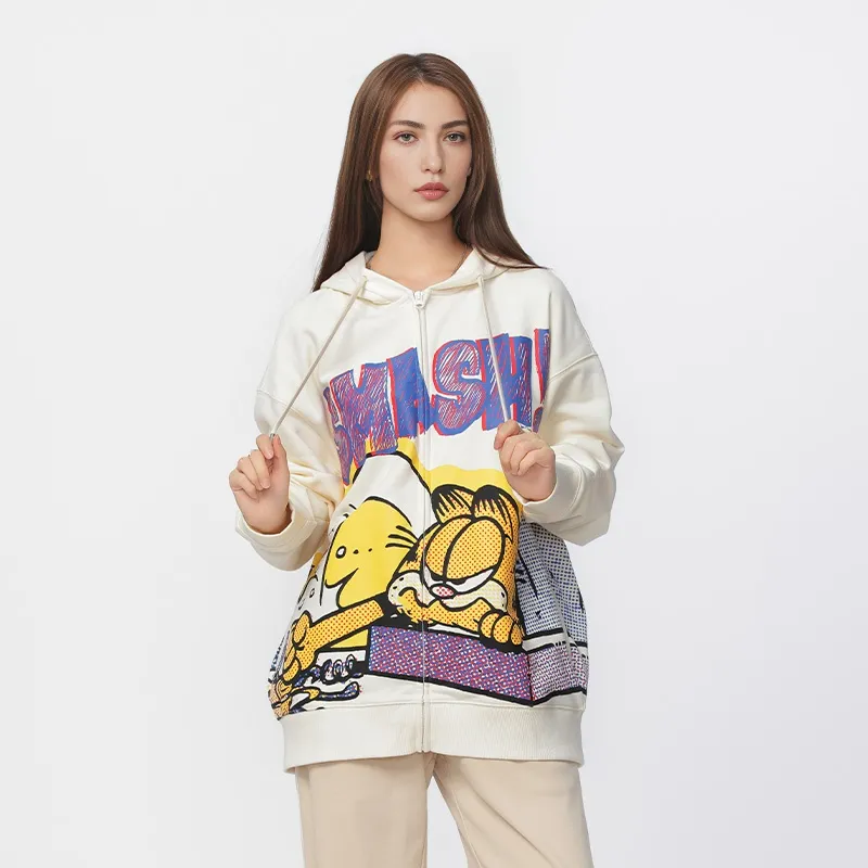 FUN X Garfield SS24 Sweatshirt Unisex White Tea-3