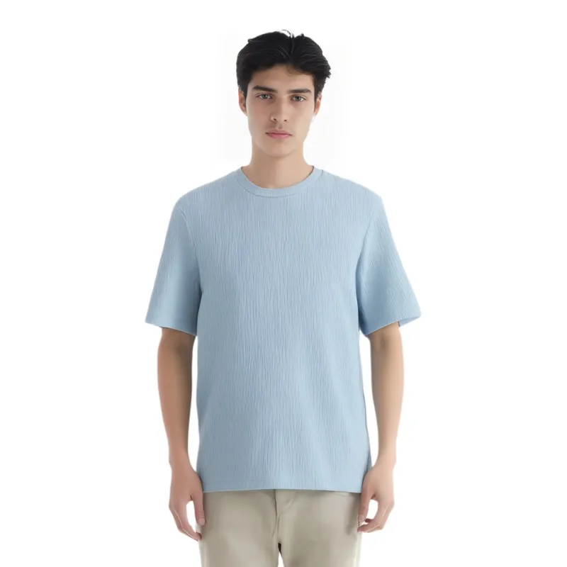 H&M T Shirts Men Light Blue-1