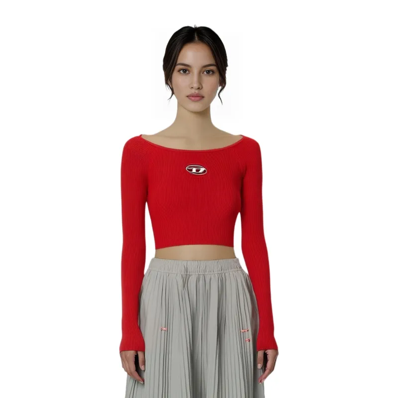 DIESEL M Vera Ls Ribbed Knit Off The Shoulder Top-3
