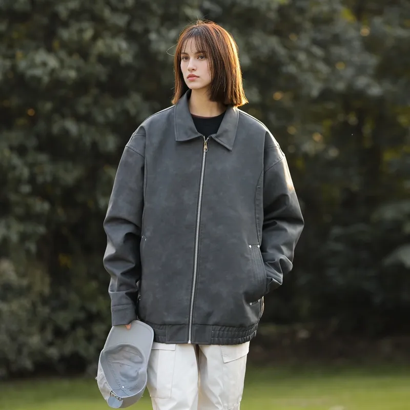 TESTUNG Jackets Coats Unisex Dark Gray-2