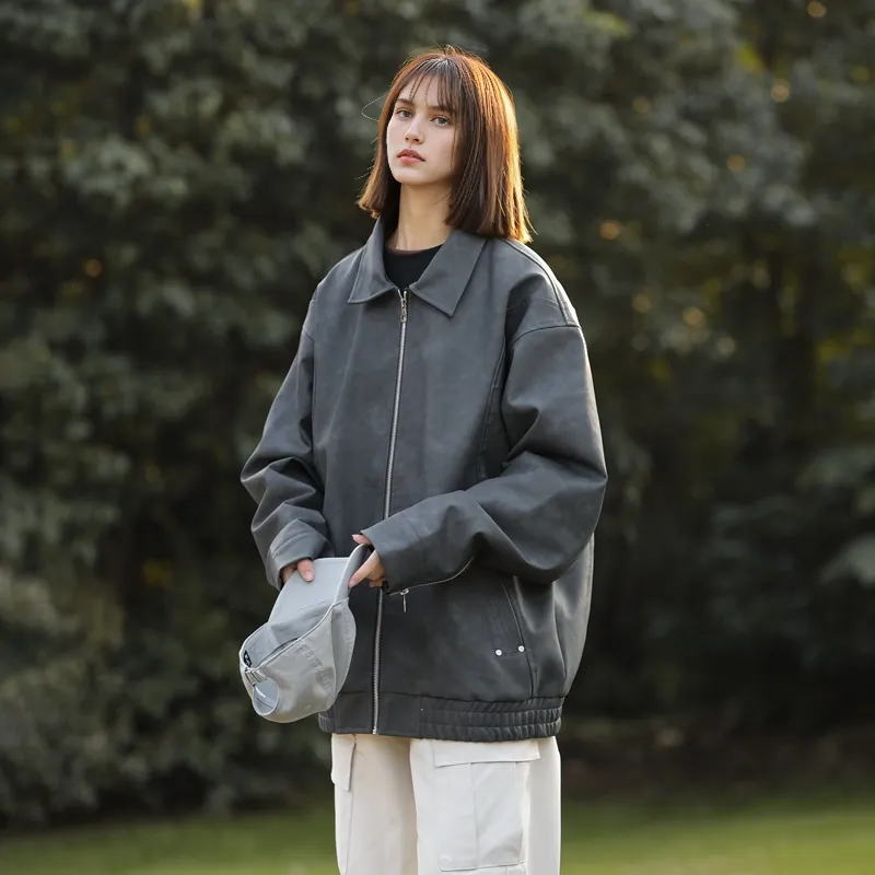 TESTUNG Jackets Coats Unisex Dark Gray-3