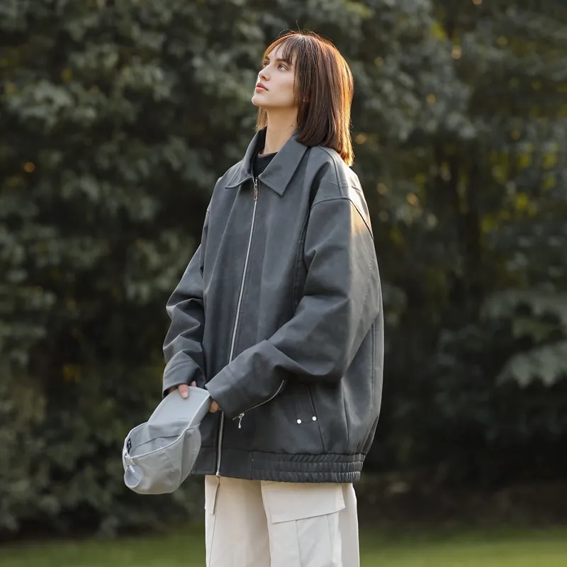 TESTUNG Jackets Coats Unisex Dark Gray-4