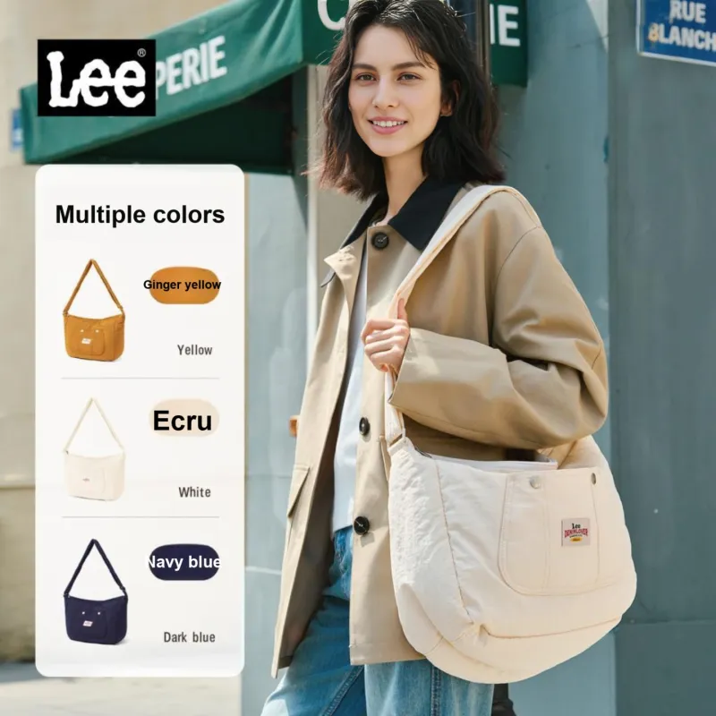 Lee Fabric Cloud Bag, Shoulder Bag Large Size Women's Navy Blue/Ecru/Ginger Yellow-11