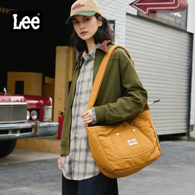Lee Fabric Cloud Bag, Shoulder Bag Large Size Women's Navy Blue/Ecru/Ginger Yellow-7