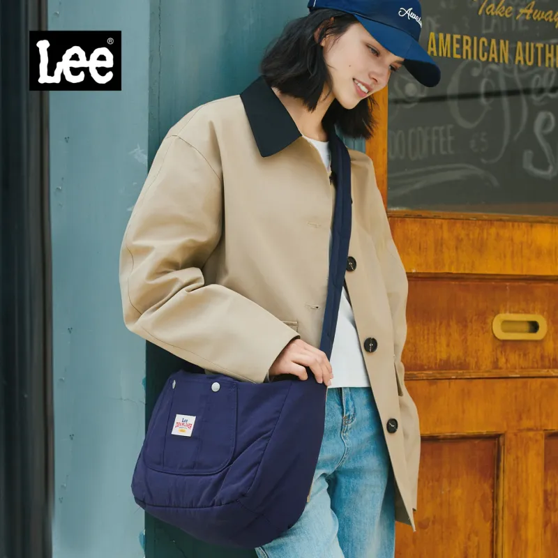 Lee Fabric Cloud Bag, Shoulder Bag Large Size Women's Navy Blue/Ecru/Ginger Yellow-2