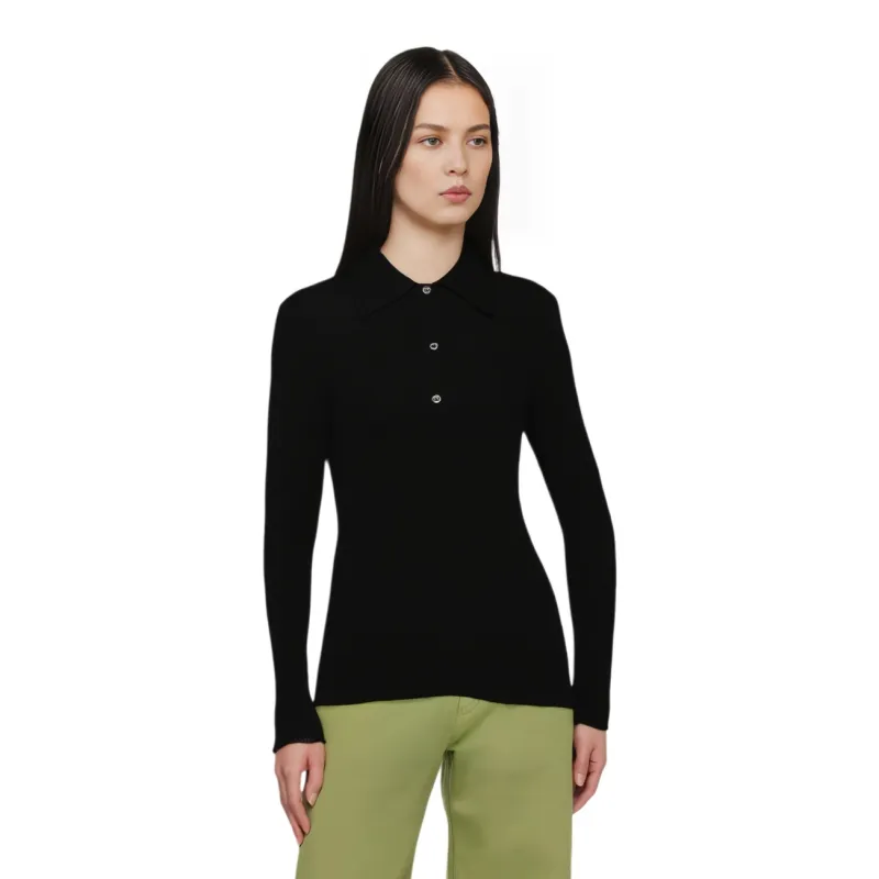 Moncler Fine ribbed Polo Top-1
