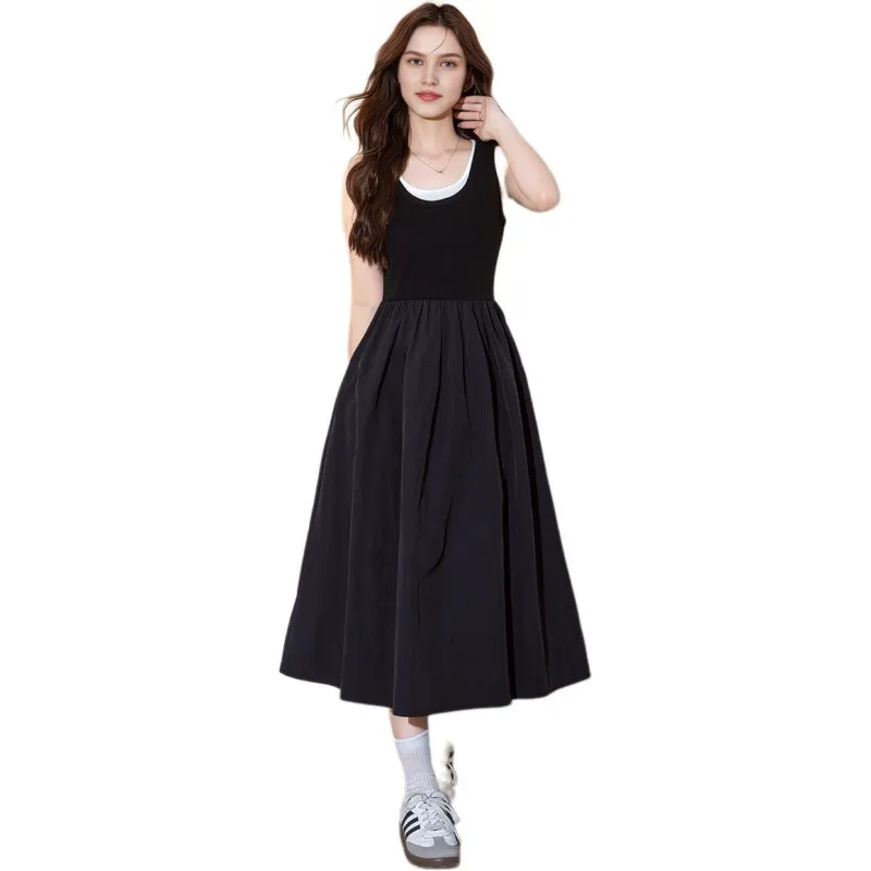 Tonlion Slip Dresses Women's Black-3