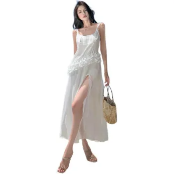XIAOJUCHUANLI Sleeveless Dress Women's White