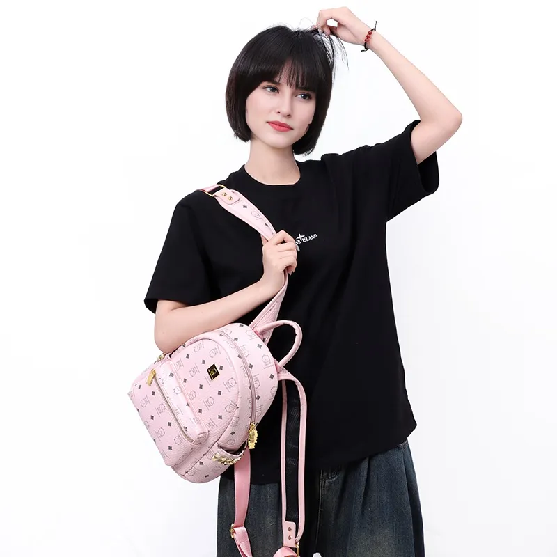MINLUBAOLUO PU Backpack Medium Size Unisex Multicolor-2