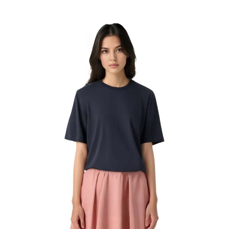 COS Drop Shoulder Sleeve T Shirt Women's Navy Blue-1