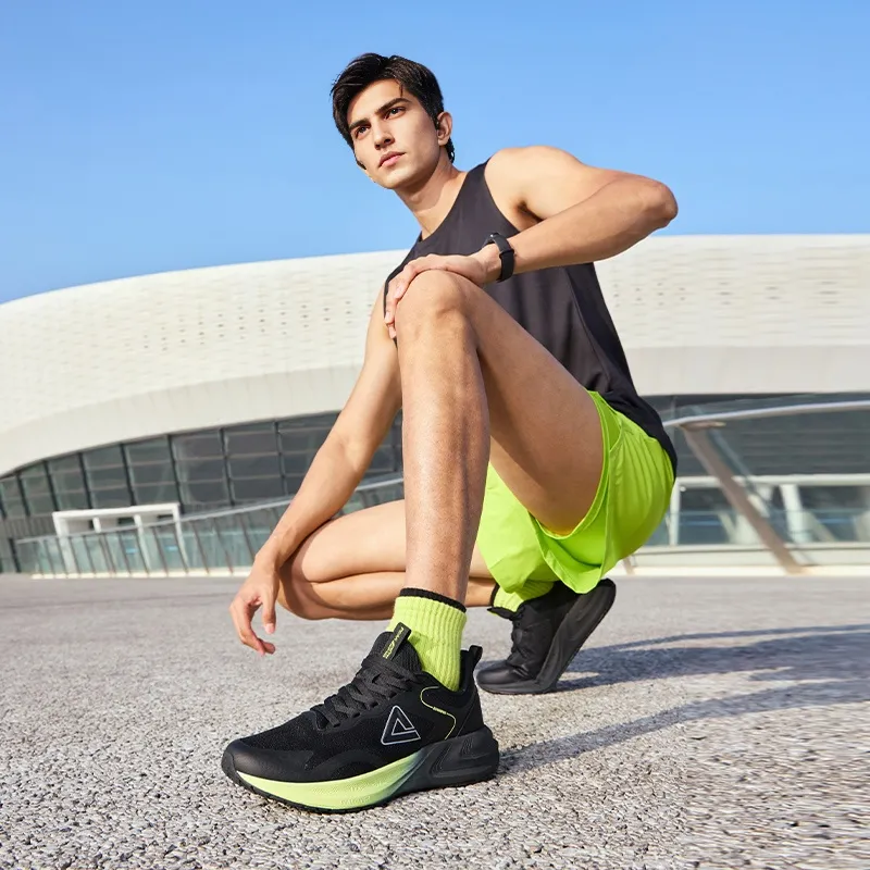 PEAK Cushioning Rebound Lightweight Breathable Low Top Running Shoes Men's Black-6
