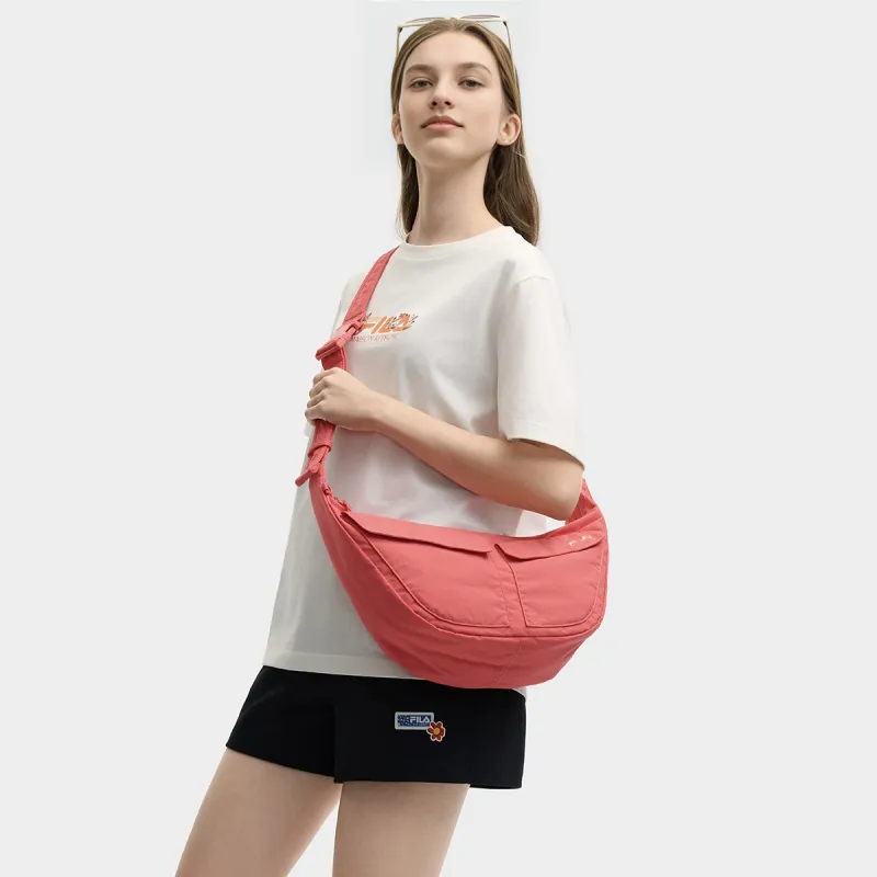 FILA MAISON KITSUNÉ Fabric Shoulder Bag Women's Canna Red-3