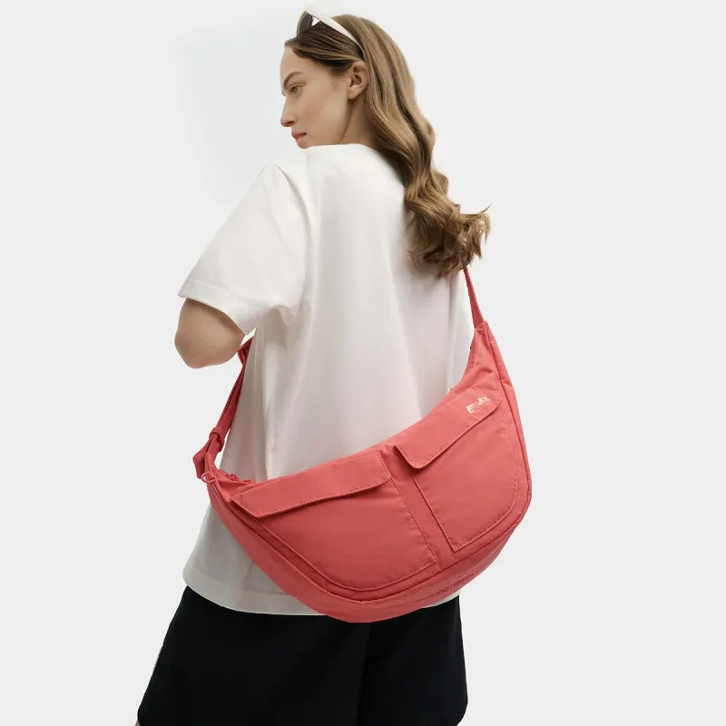 FILA MAISON KITSUNÉ Fabric Shoulder Bag Women's Canna Red-4