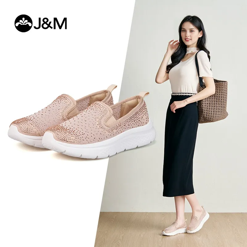 Joy&Mario Breathable Lightweight Height Increasing Low Top Casual Shoes Women's-2