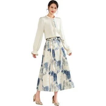 TEME Casual Long Skirt Women's Abstract Blue