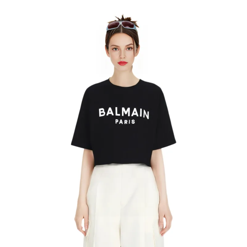 BALMAIN Logo T Shirt 'Black'-3