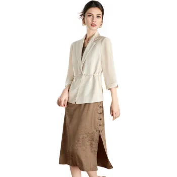Mylan Two Piece Skirt Sets Women's Coffee