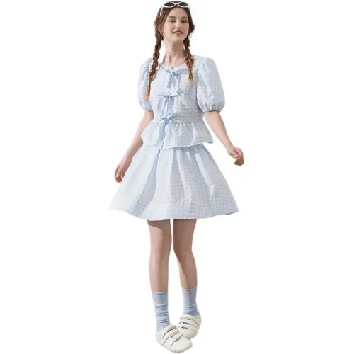 Flowers In Water Skirt Set Women's