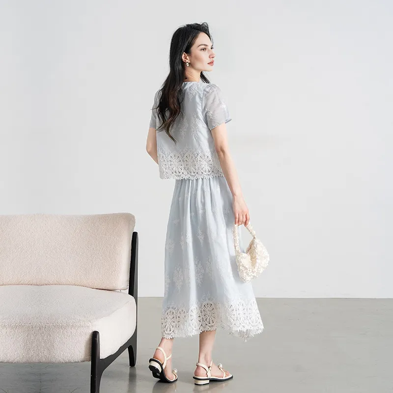Shavani Two Piece Skirt Sets Women's-4