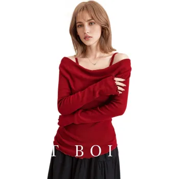 FAWENXIANGZI Knitwear Women's Red
