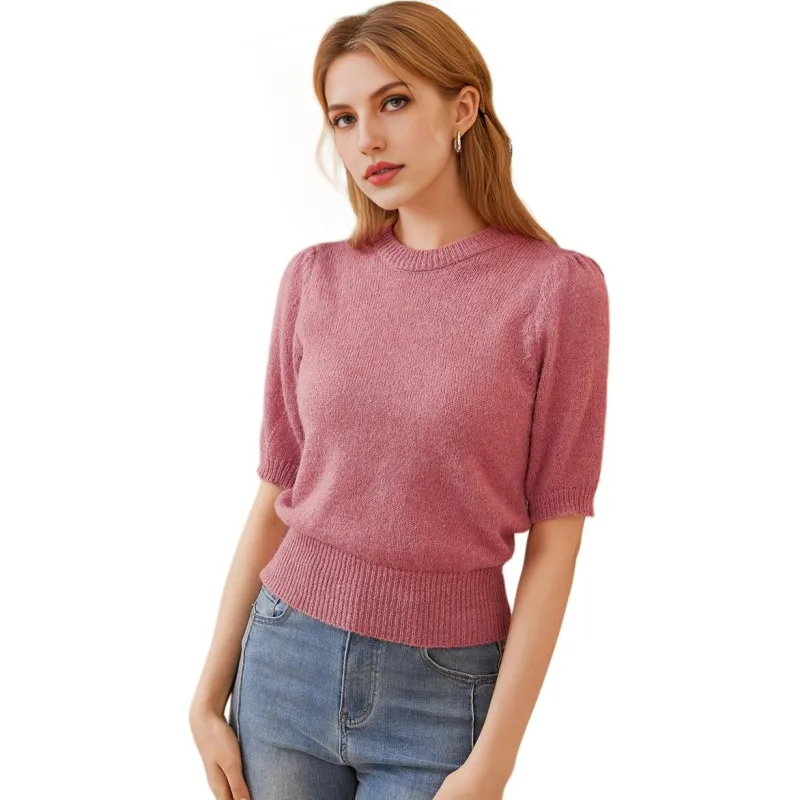 FAWENXIANGZI Knitwear Women's Dark Pink-0