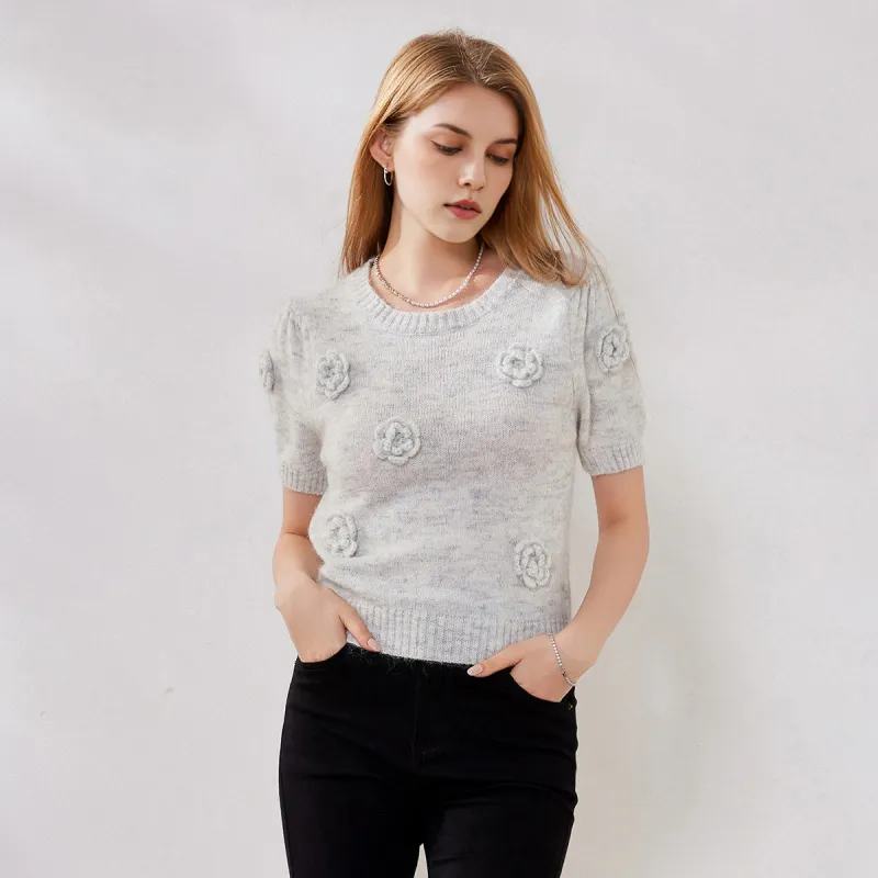FAWENXIANGZI Knitwear Women's Gray-5