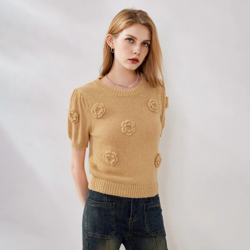 FAWENXIANGZI Knitwear Women's Camel-3