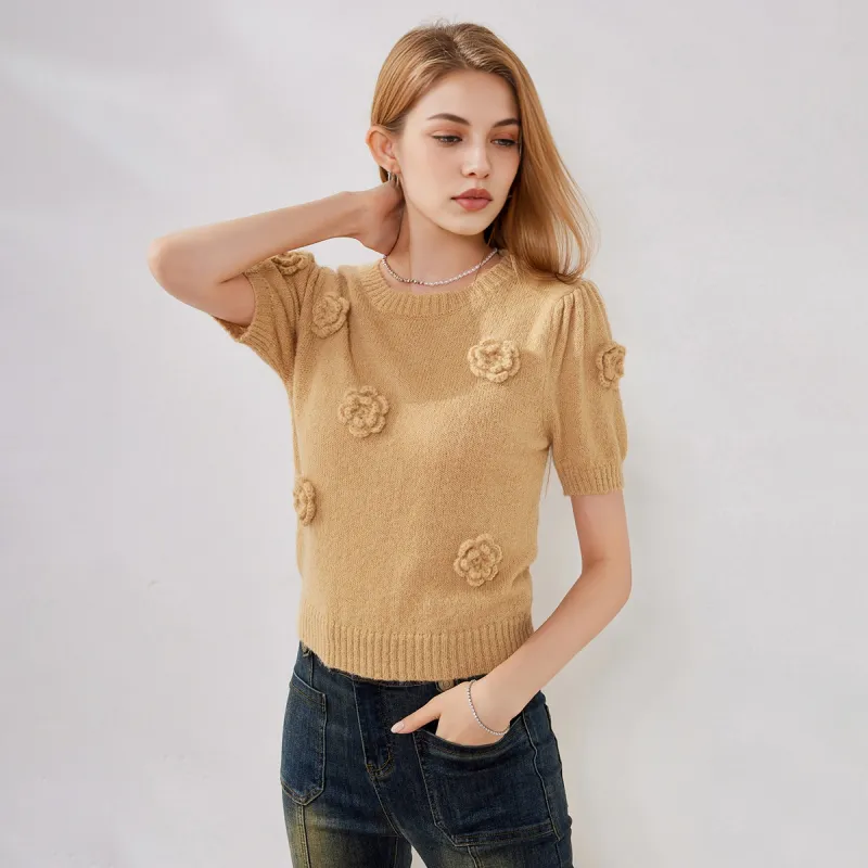 FAWENXIANGZI Knitwear Women's Camel-2