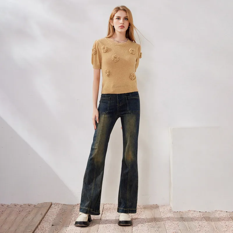 FAWENXIANGZI Knitwear Women's Camel-1