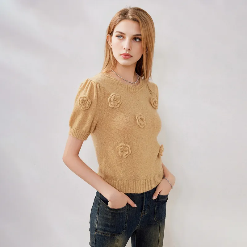 FAWENXIANGZI Knitwear Women's Camel-6