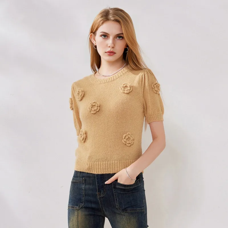 FAWENXIANGZI Knitwear Women's Camel-5