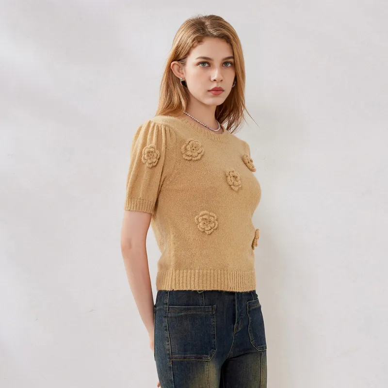 FAWENXIANGZI Knitwear Women's Camel-7