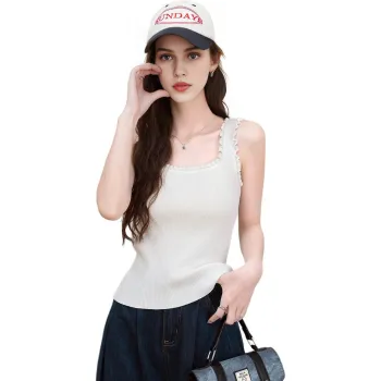 FAWENXIANGZI Tank Tops Women's White