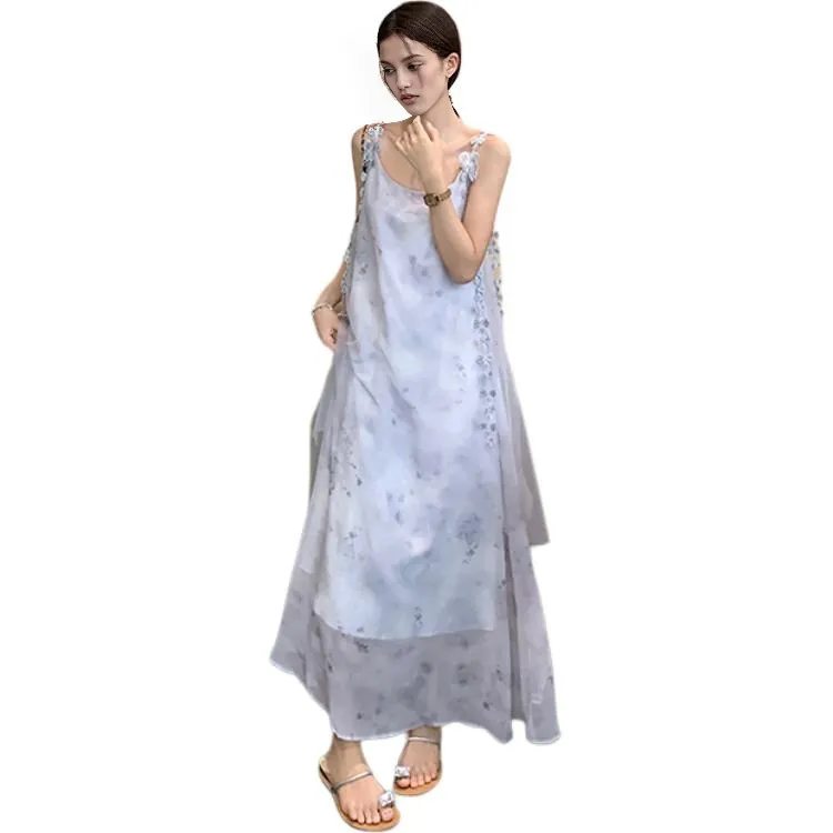 Mu Xiao Xin Slip Dresses Women's Gray-0