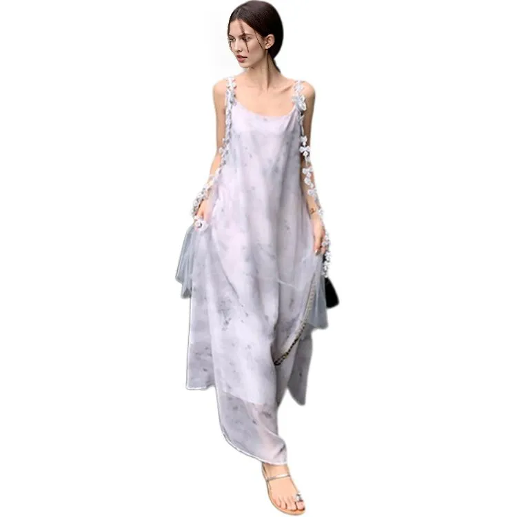 Mu Xiao Xin Slip Dresses Women's Gray-3