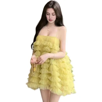 YGPRW Slip Dresses Women's Yellow