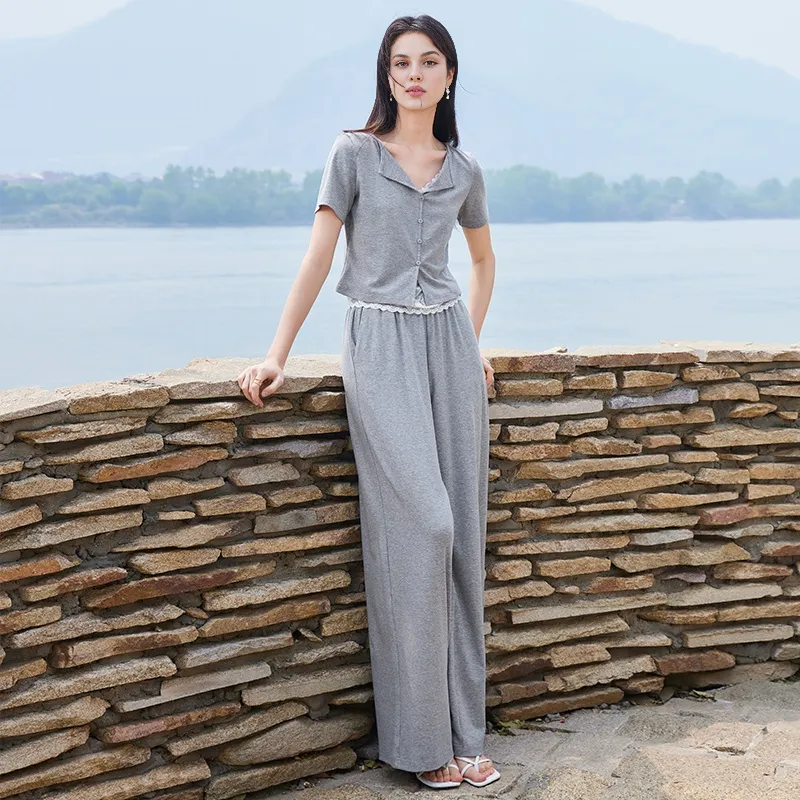 XIANGYING Casual Suit Women's Gray-5