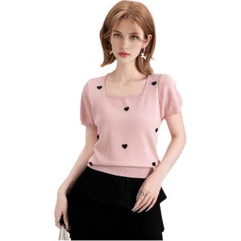 FAWENXIANGZI T Shirts Women's Pink