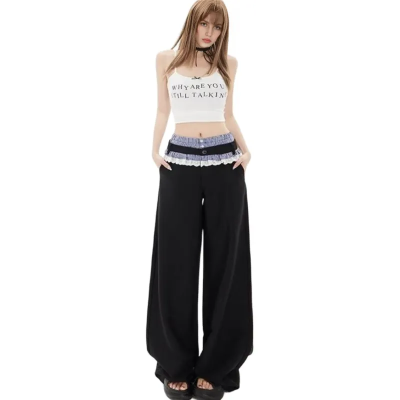 POPO.INFO Casual Pants Women's Black-0
