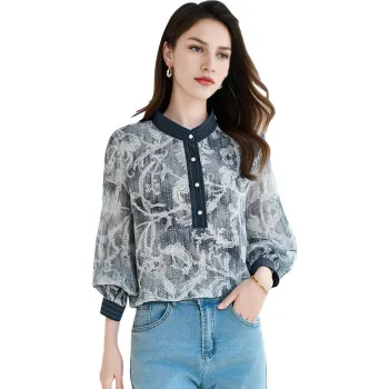 Yi Mengyuan Shirts Women's Blue And White Porcelain