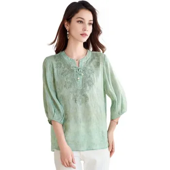 Yi Mengyuan Silk Linen Shirt Women's